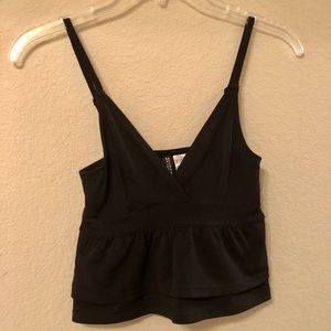 H&M black peplum crop top